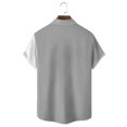 thumbnail image 4 of Xdzjlr Polos pour Hommes Patchwork Musical Décontracté Manches Courtes Bouton Col Rabattu Chemise TG, 4 of 4