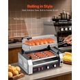 thumbnail image 4 of VEVOR Electric 12 Hot Dog 5 Roller Commercial Grill Cooker Machine Cover 750W, 4 of 9