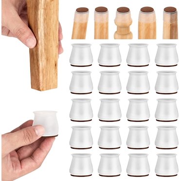20 Pcs Protecteurs de Pieds de Chaise pour Planchers de Bois Franc Protecteurs de Meubles en Silicone pour Housses de Pieds de Chaise Coussinets Protecteurs de Pied de Meuble en Feutre Capuchons TP