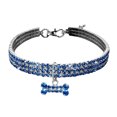 thumbnail image 2 of Sparkling Rhinestone Dog Collar Necklace, Elegant Pet Bling Choker with Adjustable Chain, Fashion Jewelry for Parties Holidays Special Occasions, Blue, 2 of 2