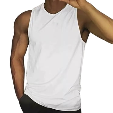 2025 Men's Summer Solid Color Tops for Men Pack Vest Casual Vintage Mens T-Shirts Loose Fit Wash Sleeveless T Shirt Under Shirt for Men Vest Top