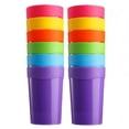 thumbnail image 1 of CHUANK Reusable Plastic Cups- 9 oz Plastic Cups  Plastic Tumblers Set of 12  Unbreakable Plastic Drinking Glasses - Colorful Stackable Party Cups Set (Pack 12- 5.6oz), 1 of 9