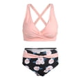 thumbnail image 4 of 2025 Women High Waisted Bikini Sporty Swimsuits for Women with Shorts Push Up Two Piece Women Swimsuit Size 16 Swimsuits Vintage Swimsuit Two Piece Retro Ruched High Waist Print Bikini, 4 of 6