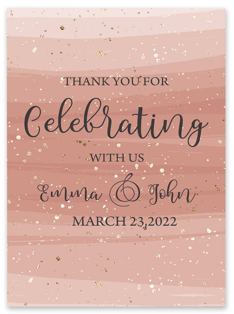 Darling Souvenir MADE WITH LOVE Custom Thank You For Celebrating With UsBrush StrokeWelcomeSignIdeal For Celebration - 18x12