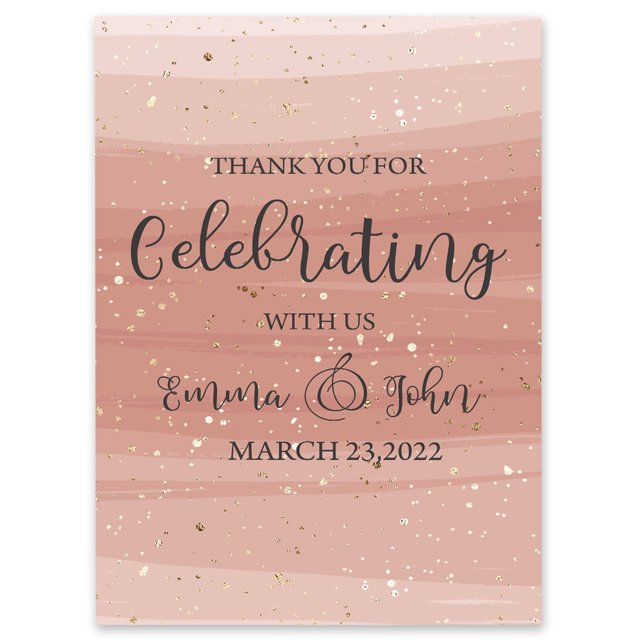 Darling Souvenir MADE WITH LOVE Custom Thank You For Celebrating With UsBrush StrokeWelcomeSignIdeal For Celebration - 18x12