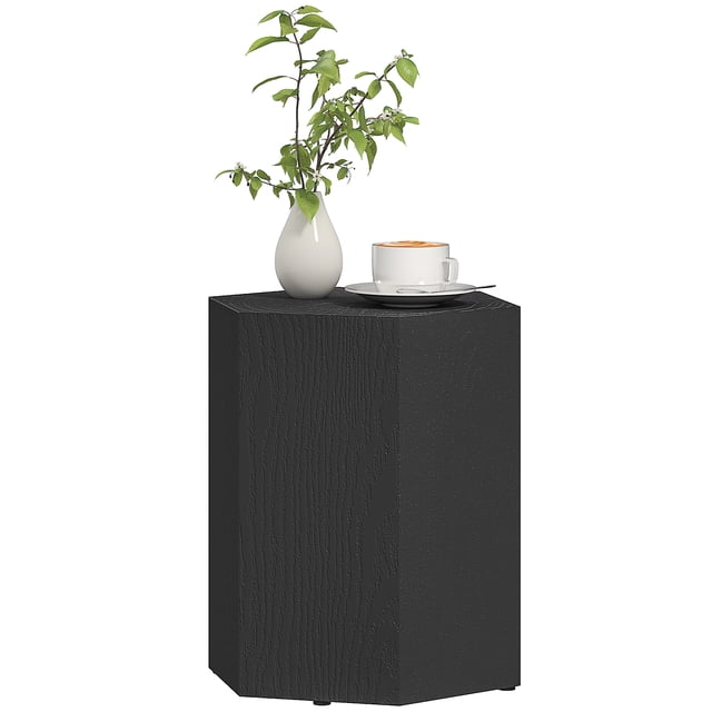 HOMCOM Table d'Appoint Hexagonale, Table de Bout Légère, Noir