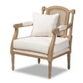 thumbnail image 1 of Baxton Studio Clemence Ivory Upholstered Whitewashed Wood Armchair, 1 of 10