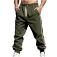 thumbnail image 2 of Ceisia Men Solid Color Loose Casual Pants Elastic Waist Drawstring Sports Gift Work Trousers, 2 of 9