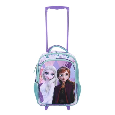 Sac à dos à roulettes de 16 po Disney La Reine des Neiges avec imprimé Anna et Elsa