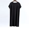 thumbnail image 4 of Besolor Chemises de Nuit Grande Taille pour Femmes Été Confortables à Manches Courtes Col Ras du Cou Vêtements de Nuit Chemises de Sommeil Robe de Nuit, 4 of 5