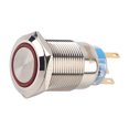 thumbnail image 4 of KIMISS 19mm 12-24V LED Interrupteur à Bouton-Poussoir à Verrouillage Automatique Inoxydable Imperméable à l'Eau Interrupteur à Bouton-Poussoir à Verrouillage Annulaire à LED Plat, 4 of 8
