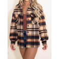 thumbnail image 3 of ORUYROP Surchemise Décontractée à Carreaux pour Femmes Chemise à Manches Longues, 3 of 5