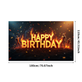 thumbnail image 3 of Happy Birthday Flaming Backdrop Decoration Banner Party Supplies Photography Props Celebration Decor Background Event Display, 3 of 4