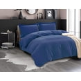 thumbnail image 1 of Mocassi 3-Piece Duvet Cover Set, 1800 Thread Count, Button Closure, Solid Color - Cooling, Breathable Material- Wrinkle, Fade, Stain Resistant, Full/Queen, Navy Blue, 1 of 5