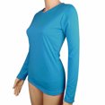 thumbnail image 2 of AherBiu Womens Long Sleeve Tops Crewneck Loose Basic Tee Tops 2024 Fall Comfy Solid Color Pullover Shirts, 2 of 4