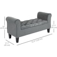 thumbnail image 3 of HOMCOM Upholstered Storage Ottoman Bench, End of Bed Bench with Arms, Grey, 3 of 10