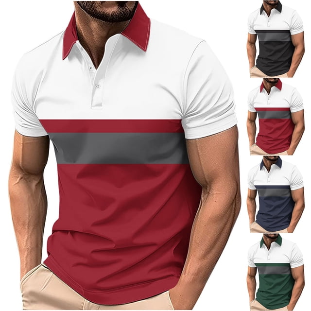 Sentmoon Hauts de Sortie pour Hommes Surdimensionnés Col Rabattu Manches Courtes Vêtements Respirants Mode avec Imprimé Blouses Tendance pour Randonnée & Camping S