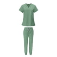 thumbnail image 1 of Female Scrub Set V Neckline Nurse Workwear for Beauty Center SPA Cosmetology S, 1 of 8