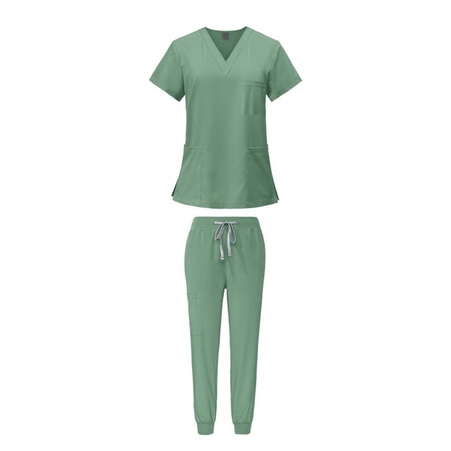 Female Scrub Set V Neckline Nurse Workwear for Beauty Center SPA Cosmetology S