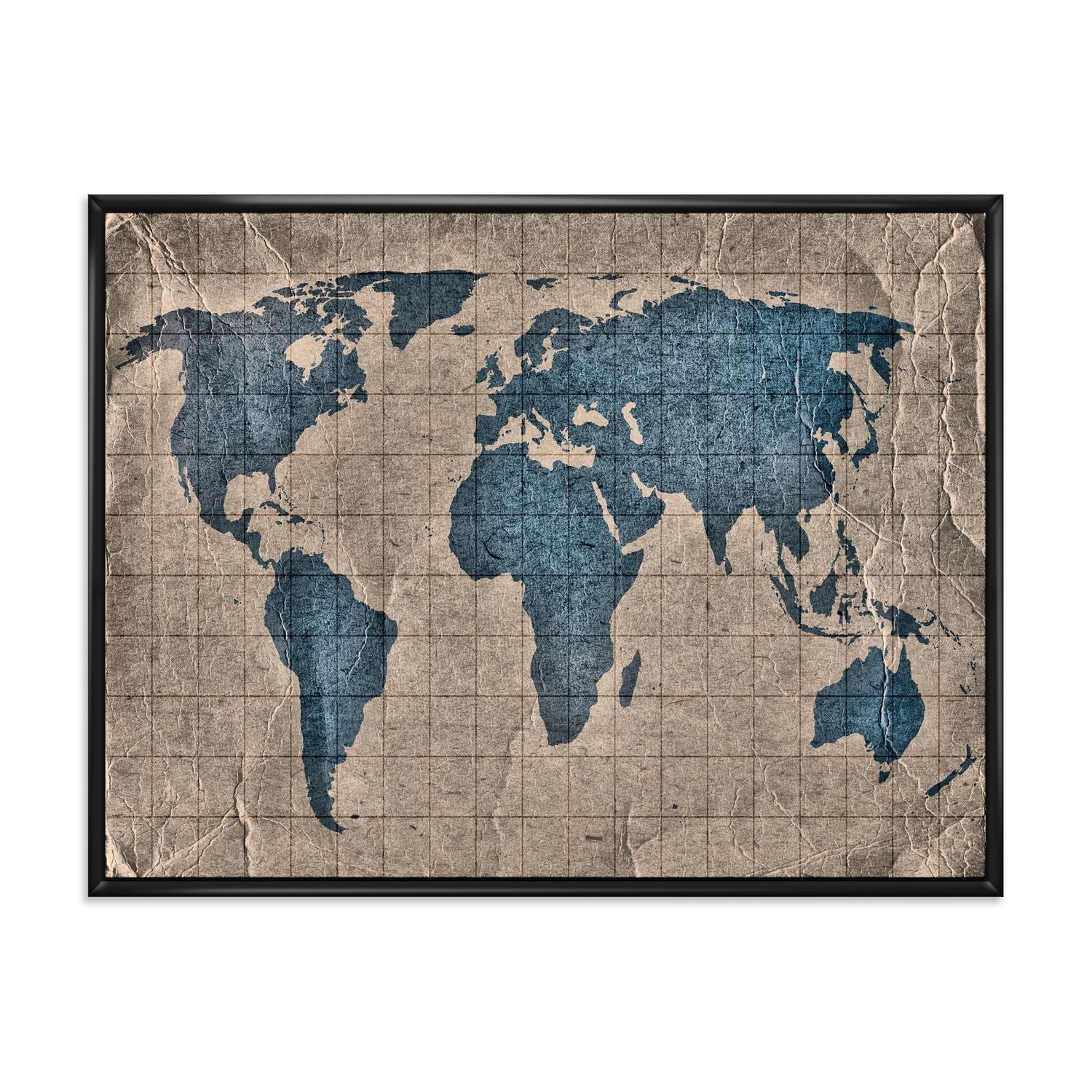 Designart Ancienne carte du monde I ART MURAL À CADRE FLOTT