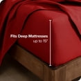thumbnail image 3 of Bare Home Drap-Housse en Flanelle 100 % Coton - Poche Profonde - Très Grand, Rouge, 3 of 5