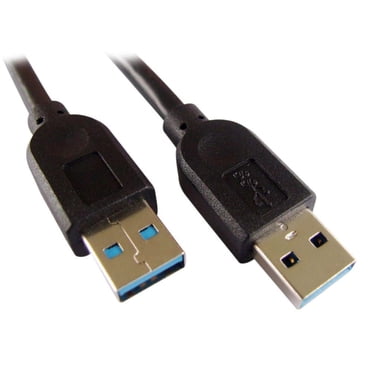 Câble USB 3.0 BlueDiamond A vers A, mâle à mâle - Transfert de données à haute vitesse, durable, noir, 10 pi (1,8 m)