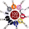 thumbnail image 2 of GOGO 100PCS Solid Color ID Card Badge Holder Reel For Nursing-Dark Blue, 2 of 7