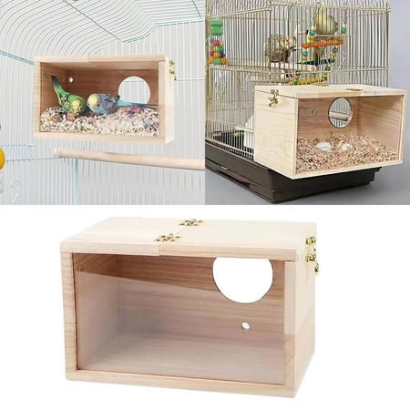 Transparent Wooden Bird Breeding for Parrots Lovebirds Budgies Finches Conure Small Birds Cage Accessories