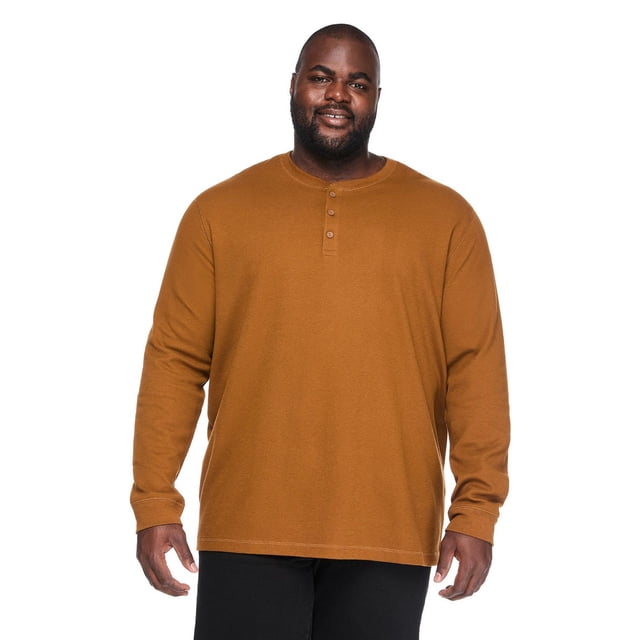 George Big Men's Long-Sleeve Henley T-Shirt