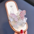 thumbnail image 4 of JDQJBZ Girl's Slippers Sparkly Butterfly Slide Sandals Soft Sole Beach Flip Flops Summer Kids, 4 of 5