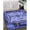 thumbnail image 3 of Ahgly Company Tapis d'Intérieur Lavables en Machine Bleu Ciel de Transition, 8' Carré, 3 of 7
