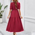 thumbnail image 5 of Pisexur Robe à Manches Courtes à Col en V Longueur Cheville Mode pour Femmes Automne Col en V Manches Courtes Couleur Unie Fente Robes Femmes Robes, 5 of 5