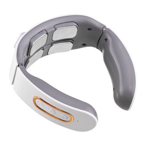 Graflsoa 4-Head Neck Massager with 42℃ Heat Therapy, 6 Massage Modes, 9 Intensity Levels, 15-Min Timer, Rechargeable (White)