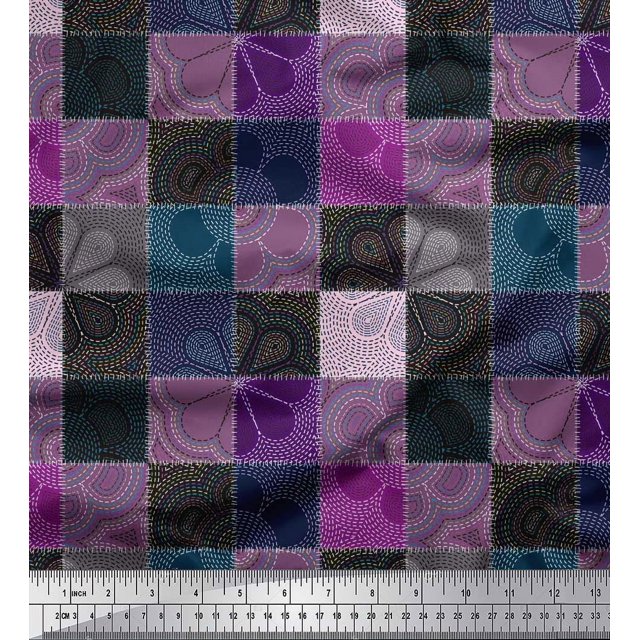Soimoi Coton Tissu Imprimé Artistique Fleur 1 Yard 42 Inch Wide