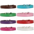 thumbnail image 3 of Trayknick Fashion Adjustable Faux Leather Solid Color Dog Cat Puppy Neck Strap Pet Collar Red, 3 of 13