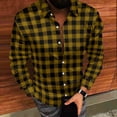 thumbnail image 3 of Timdgard Button down Shirts for Men Fall Plaid Lapel V Neck Long Sleeve Shirts Work Casual Tops, 3 of 8