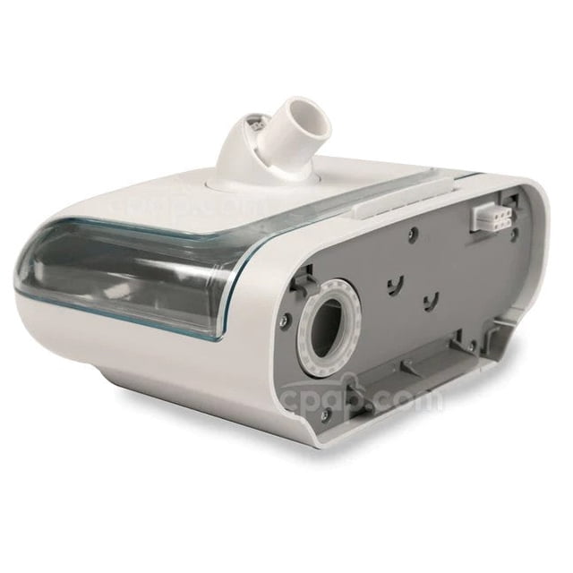 DreamStation Humidificateur Chauffant - Humidificateurs CPAP par Philips Respironics, Compatibles avec les machines CPAP et BiPAP de la Série DreamStation. Les Caractéristiques Incluent la Technologie DryBox pour Empêcher l'Entrée d'Eau, des modes d'Humidification Adaptatifs, des Réglages de Température Ajustables et des Tubes Chauffants en Option pour la protection contre la Pluie. l'Unité Dispose d'Une Chambre à Eau Transparente et de ports de Connexion pour une Intégration Fluide avec les Appareils CPAP.