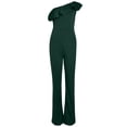 thumbnail image 4 of Yuyuzo Women Rompers 1 Shoulder Sleeveless Ruffle High Waist Loose Wide Leg Pants Elegant Jumpsuits, 4 of 5