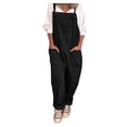 thumbnail image 1 of B91xZ Salopette Décontractée pour Femmes, Super Confortable, en Denim Extensible, Noir 5TG, 1 of 5