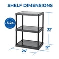 thumbnail image 2 of Gracious Living 3 Shelf Fixed Height Solid Light Duty Storage Unit, Black, 2 of 11