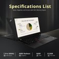 thumbnail image 2 of Lenovo ThinkPad T14 Gen 2 Ordinateur Portable Professionnel, Écran FHD 14 Pouces, AMD Ryzen 7 Pro 5850U, 16 Go RAM, 512 Go PCIe SSD, AMD Radeon Graphics, Caméra Web HD 720P, Wi-Fi 6, Win 10 Pro, Noir, Carte USB 32 Go Hotface, 2 of 7