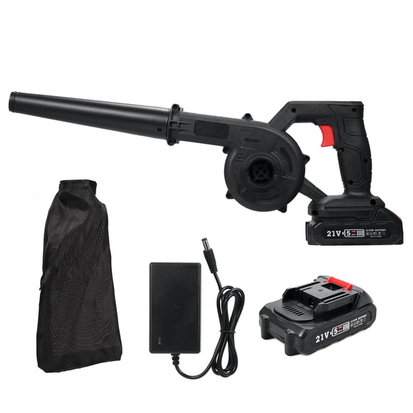 21V Cordless 2-in-1 Leaf Blower & Vacuum with Rechargeable Lithium Battery and Charger, Powerful Electric Blower for Lawn Care, Dust, Pet Hair Removal, Lightweight ABS Construction, US Plug, Includes