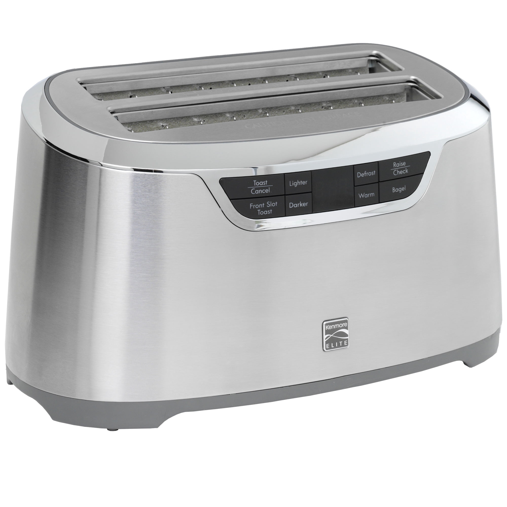 Kenmore Elite 4-Slice Long Slot Toaster Silver Stainless Steel with Auto-Lift and Digital Controls