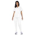 thumbnail image 1 of Landau Women's Essentials Snap Front Scrub Top, Classic Relaxed Fit, V-Neck, 4 Pockets, 1 of 6