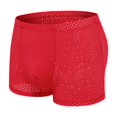 thumbnail image 1 of Long Leg Boxer Briefs for Men Athletic Swim Trunks Ice Silk Mesh Breathable Elastic Waist Solid Color Underwear, 1 of 2