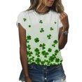 thumbnail image 4 of Birdeem Blouse Décontractée pour Femmes Imprimée pour la Saint-Patrick, Manches Courtes, Col Rond, T-Shirt, 4 of 6