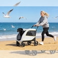 thumbnail image 2 of AKDSteel Dog Stroller For Large And Medium Dogs, Easy-Fold Pet Wagon With Dual Entry, One-Foot Brake, And Air Mesh, Supports Up To 176 Lbs, 2 of 9