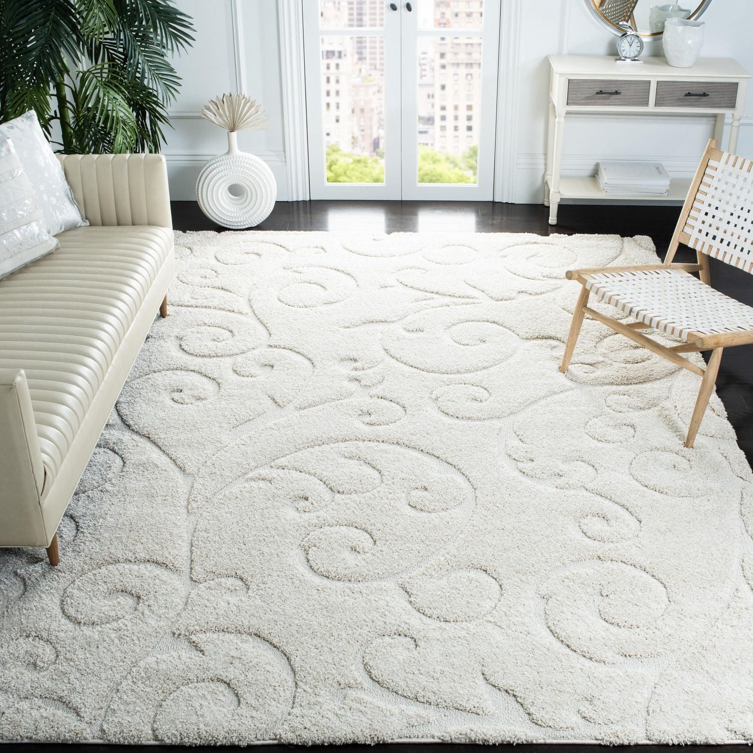 SAFAVIEH Florida Douglas Floral Vines Shag Area Rug