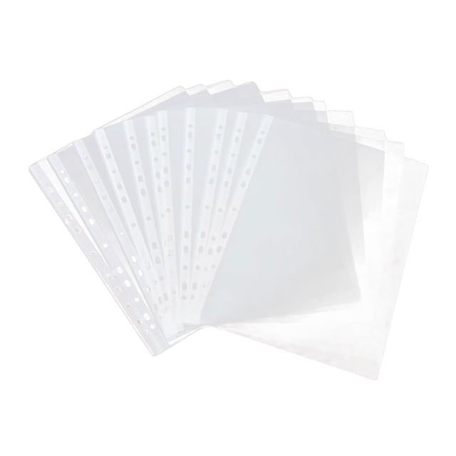 MasteelfCA 100pcs Sheet Protectors Clear Design A4 11 Hole Paper Cover Loose Leaf Protector Paper File Protect Bag (Thicker 8C for Important Document)