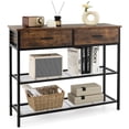 thumbnail image 1 of Costway Table Console d'Entrée pour Sofa avec 2 Tiroirs pour Entrée Salon Brun Rustique, 1 of 10